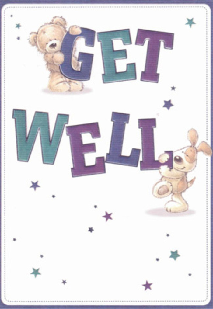 Here in Holloway, this cheerful get well card blossoms with gentle encouragement, its charming artwork capturing the bond of steadfast friends-a soft teddy bear and a spirited puppy. Delicate stars swirl around them, their movement evocative of heartfelt wishes set drifting above the houses along Seven Sisters Road. The bold, rounded typefaces shaded in soothing purples and aquas seem to anchor the design, much like the grounding influence of a classic Holloway bouquet. Subtle textures bring the plush bear and velvet-eared puppy to life, creating a sense of warmth and tangible support. The cream background glows softly, allowing every star and letter to stand vibrantly forward, as if in celebration. It's easy to envision pairing this card with an arrangement sent to a loved one in Finsbury Park, amplifying its gentle message of recovery and hope. The entire scene radiates positivity and heartfelt care, perfect for uplifting any recipient in Holloway-no matter their age or ailment.