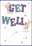 This bright and heartwarming get well card reflects the compassionate spirit found throughout Holloway. The cheerful illustration features two endearing companions-a teddy bear and a lively puppy-springing joyfully from the design, each warmly embracing the oversized, colourful letters that spell 'Get Well.' Indigo and teal hues make the message pop against a soft, creamy background, while a flurry of purple and blue stars adds a touch of whimsical light to the scene. The bear's fur looks supremely soft and comforting, and the puppy's silky ears create an inviting, almost tactile sense-much like the comfort of a fresh Holloway bouquet awaiting delivery to a neighbour on Tollington Road. There's an emotional resonance here: in every glance and gesture, the card exudes encouragement, kindness, and the promise of better days. Crafted with the same thoughtful care found in our local florist arrangements, this card transcends words to deliver a genuine sense of hope and healing for anyone recovering in Holloway.